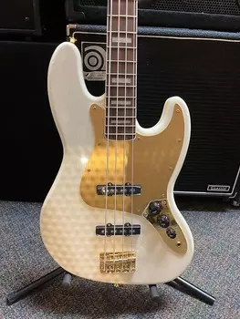 Fender SQ 40th Anniversary Jazz Bass Gold Edition Olympic White