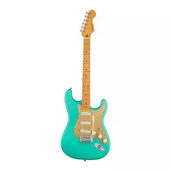 Fender Squier 40th Anniversary Stratocaster, Vintage Edition, 6-струнная электрогитара с кленовым C-образным грифом (кленовая накладка на гриф, атласно-зеленая морская пена)