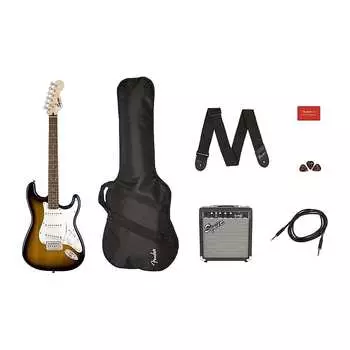 Fender Squier Stratocaster All-in-one Pack в цвете Brown Sunburst — 0371823032