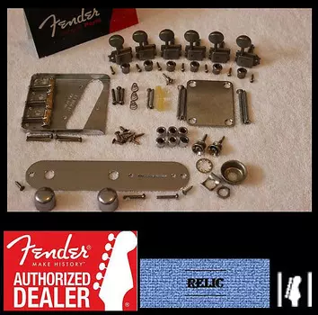 Fender Telecaster Aged Relic Chrome Compensated Hardware Set с тюнерами — США — Tele Telecaster Hardware
