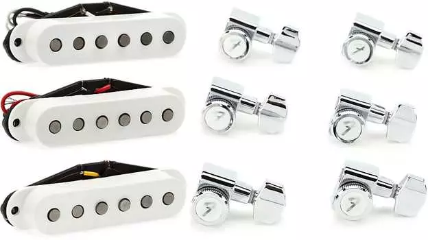 Fender Tex-Mex Stratocaster Комплект из 3 звукоснимателей с замком Fender Stratocaster/Telecaster Tuning Machines Set - Chrome 0990818100=1 0992131000=1