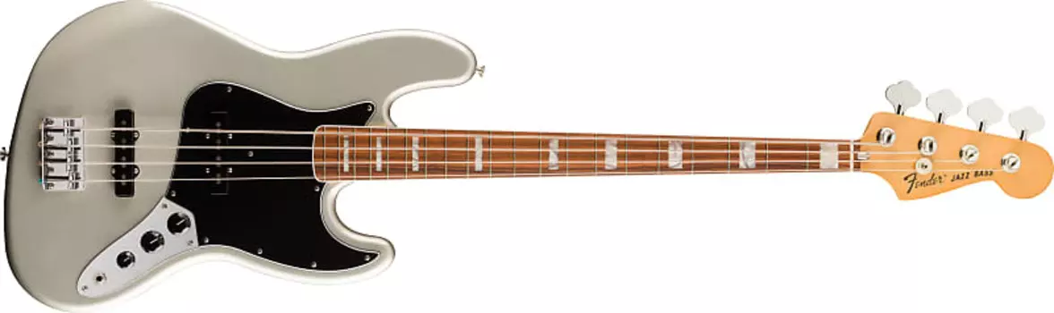 Fender Vintera '70s Jazz Bass, накладка на гриф Pau Ferro, серебро инков — MX22273130