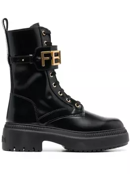 FENDI ботинки на шнуровке, черный