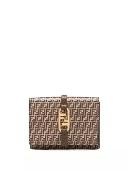 FENDI бумажник Liberty с логотипом FF, коричневый