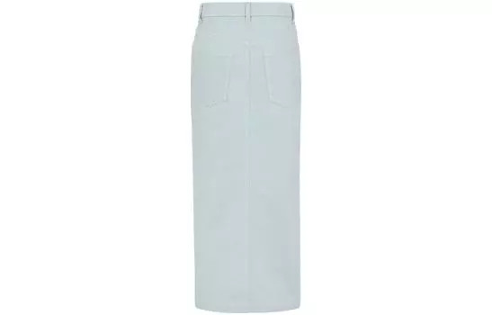 FENDI Длинная джинсовая юбка женская светло-голубого цвета