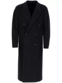 FENDI двубортное пальто из смесовой шерсти, синий