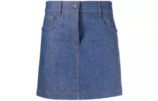 FENDI Джинсовые короткая юбка женская синего цвета