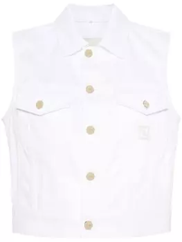 FENDI джинсовый жилет с логотипом FF, белый