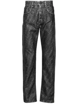 FENDI джинсы с логотипом FF, черный