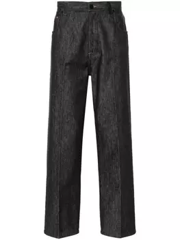 FENDI джинсы с нашивкой-логотипом, синий