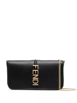 FENDI Fendigraphy leather wallet, черный