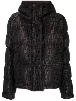 FENDI FF-logo print padded jacket, черный