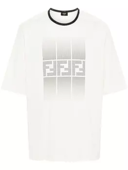 FENDI футболка с логотипом FF, нейтральный цвет