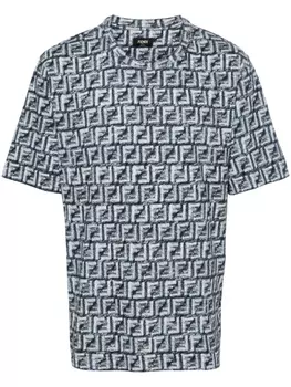 FENDI футболка с логотипом FF, синий