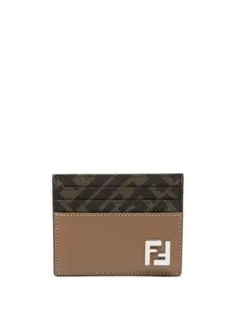 FENDI картхолдер с монограммой FF, коричневый