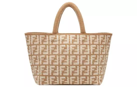 FENDI Кашемировая сумка-шоппер, сумка-туба, женская, коричневого цвета