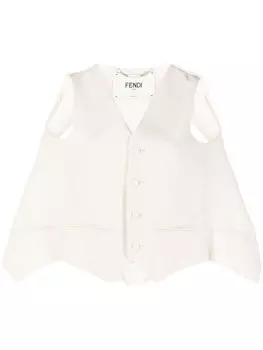 FENDI кейп строгого кроя с вырезами, розовый