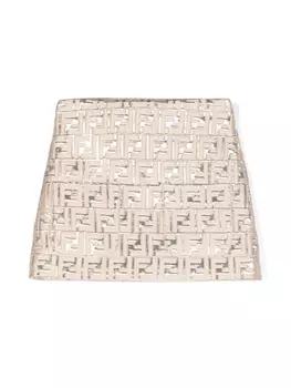 Fendi Kids парчовая юбка с логотипом FF, золотой