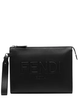 FENDI клатч на молнии, черный