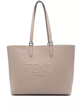 FENDI кожаная сумка-тоут, нейтральный цвет