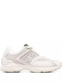 FENDI кроссовки со вставками, нейтральный цвет