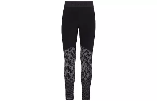 FENDI Леггинсы женские черные