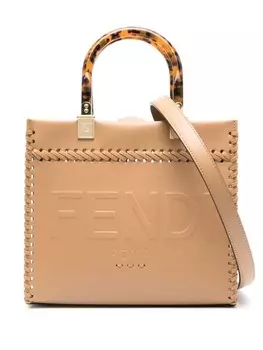 FENDI маленькая сумка на плечо Sunshine с тисненым логотипом, коричневый