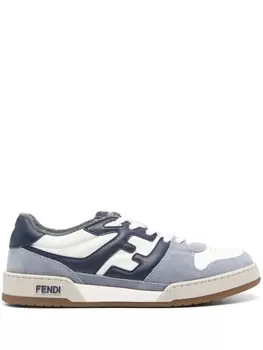 FENDI Match panelled suede sneakers, синий