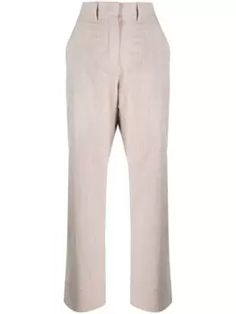 FENDI меланжевые брюки прямого кроя, серый