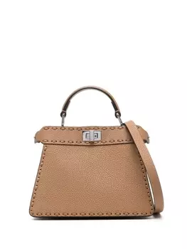 FENDI мини-сумка Petite Peekaboo ISeeU, коричневый
