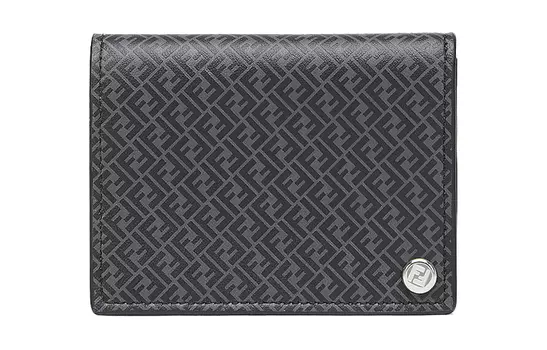 FENDI Мужской кошелек из коровьей кожи, черный