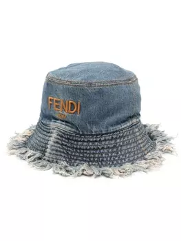 FENDI панама с вышитым логотипом, синий