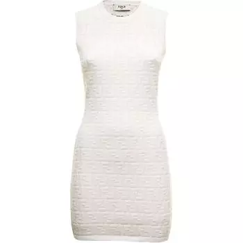 FENDI Платье без рукавов FW22 женское белое