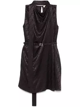 FENDI платье мини с логотипом FF, фиолетовый