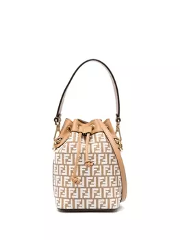 FENDI плетеная сумка-ведро Mon Tresor, коричневый