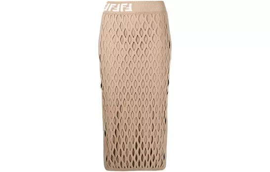 FENDI Повседневная длинная юбка женская цвета хаки