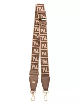 FENDI ремень для сумки с жаккардовым узором FF, коричневый