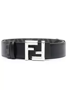FENDI ремень с пряжкой-логотипом, черный