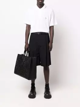 FENDI рубашка поло с вышитым логотипом, белый