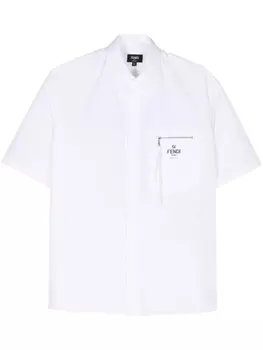 FENDI рубашка с логотипом, белый