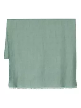 FENDI шарф с бахромой и узором FF, зеленый