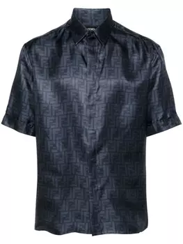 FENDI шелковая рубашка FF, синий