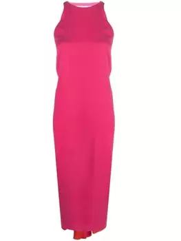 FENDI шелковое платье миди с драпировкой, розовый