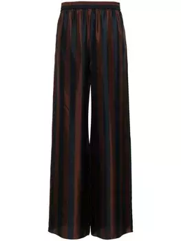 FENDI шелковые брюки палаццо в полоску, коричневый