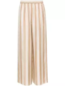 FENDI шелковые брюки палаццо в полоску Pequin, нейтральный цвет