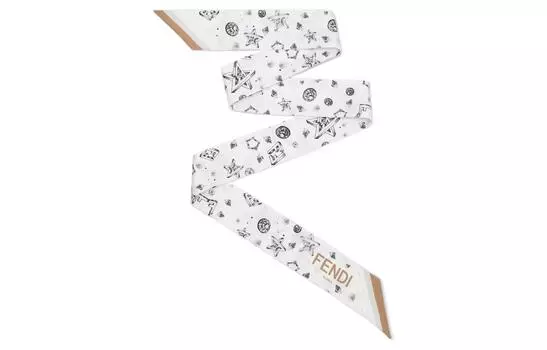 FENDI Шелковый шарф женский белые
