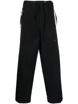 FENDI широкие брюки с нашивкой-логотипом, черный