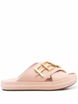 FENDI шлепанцы с логотипом, розовый