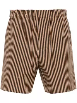 FENDI шорты-бермуды из поплина Pequin, коричневый