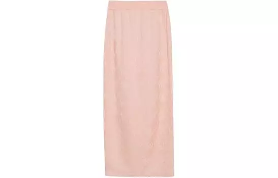 FENDI SS22 Длинная трикотажная юбка женская розовая